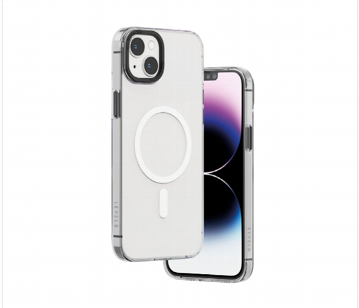 Levelo Magsafe Sensa Clear Back Case For Iphone 14 Clear Or Gray - Zoom Image 2