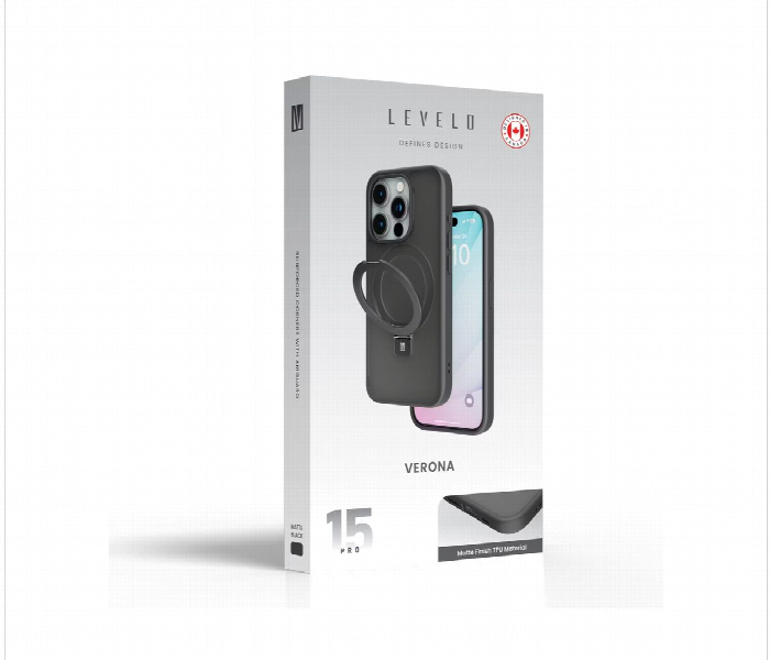 Levelo Verona Case For Iphone 15 Pro Black - Zoom Image 5