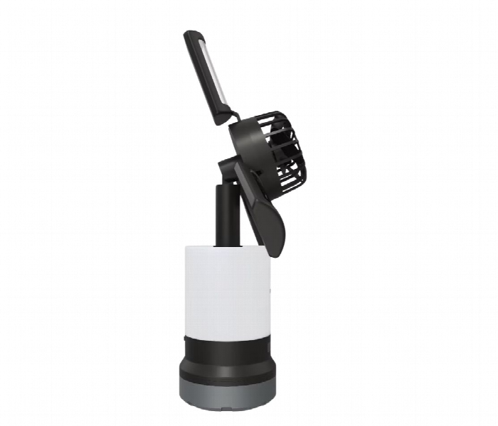 Porodo 3 In 1 Lamp And Flashlight With Fan Black - Zoom Image 2