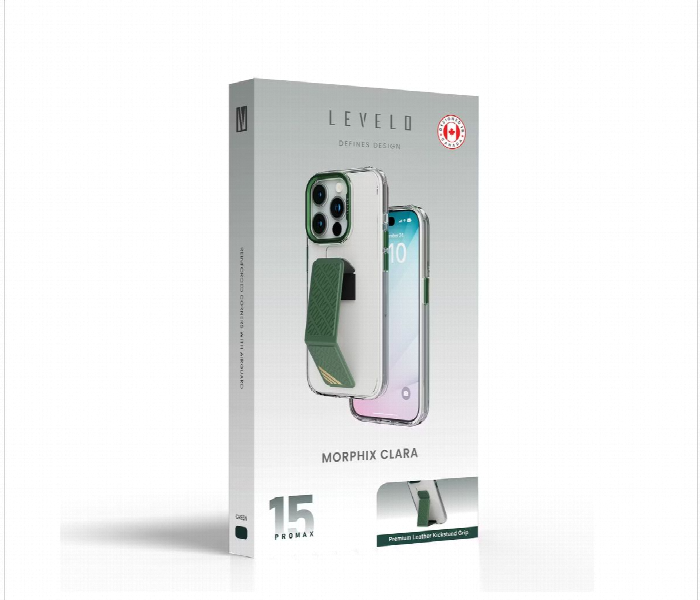 Levelo Morphix Clara Grip Case For Iphone 15 Pro Max Green - Zoom Image 5