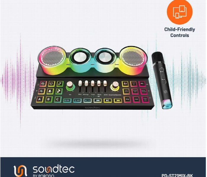 Porodo Soundtec Multi Platform Audio Mixer And Speaker - Zoom Image 4