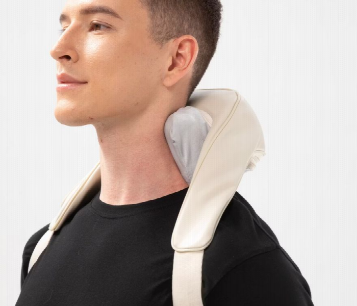 Porodo Relaxer And Posture Trainer Neck Massager  White - Zoom Image 3