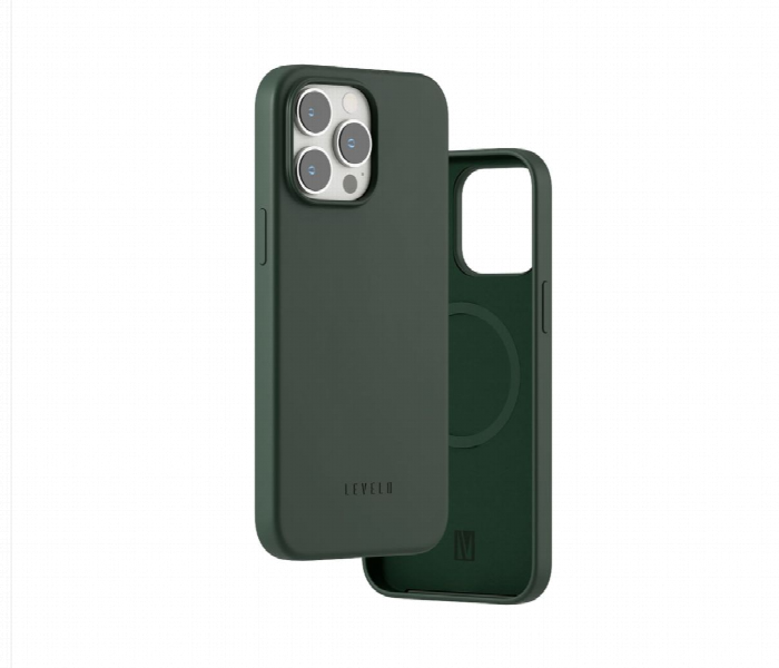 Levelo Iris Magsafe Liquid Silicone Case For Iphone 14 Pro Green - Zoom Image 2