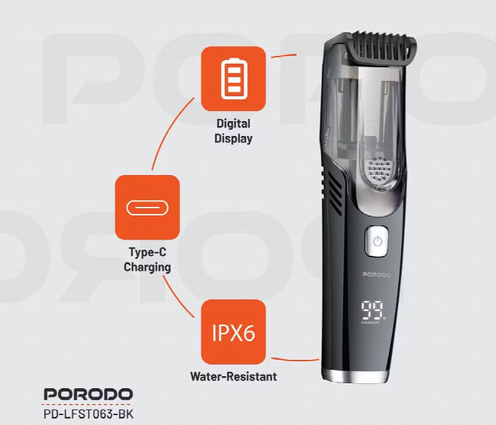 Porodo Lifestyle Air Suction Beard And Body Trimmer - Zoom Image 4