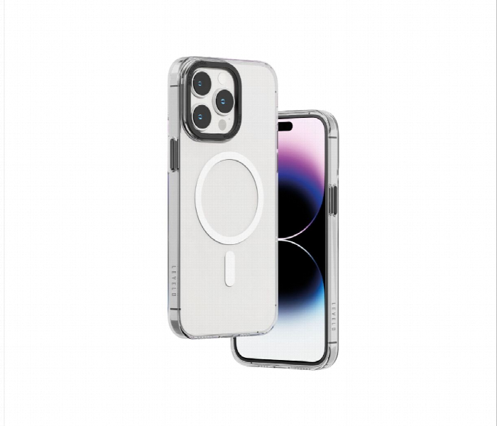 Levelo Magsafe Sensa Clear Back Case For Iphone 14 Pro Clear Or Gray - Zoom Image 2