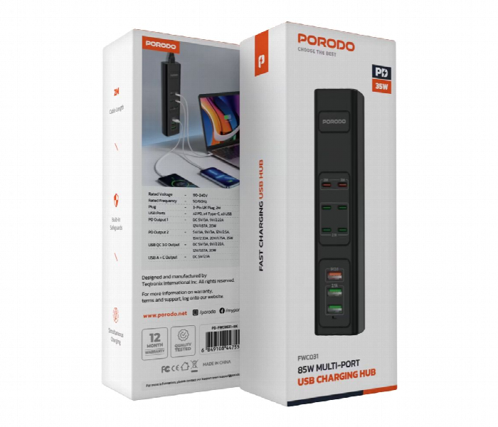 Porodo 85W Multi Port Usb Charging Hub - Zoom Image 3