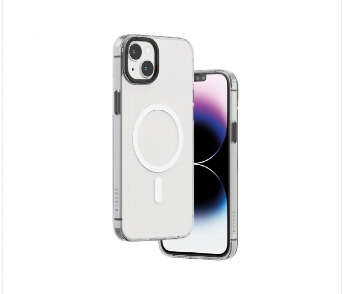 Levelo Magsafe Sensa Clear Back Case For Iphone 14 Plus Clear Or Gray - Zoom Image 2