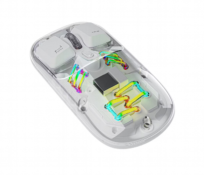 Porodo Transparent Mouse 2.4G And Bluetooth Dual Mode White - Zoom Image 1