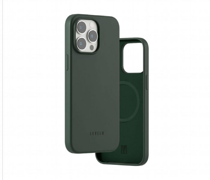 Levelo Iris Magsafe Liquid Silicone Case For Iphone 14 Pro Max Dark Green - Zoom Image 2
