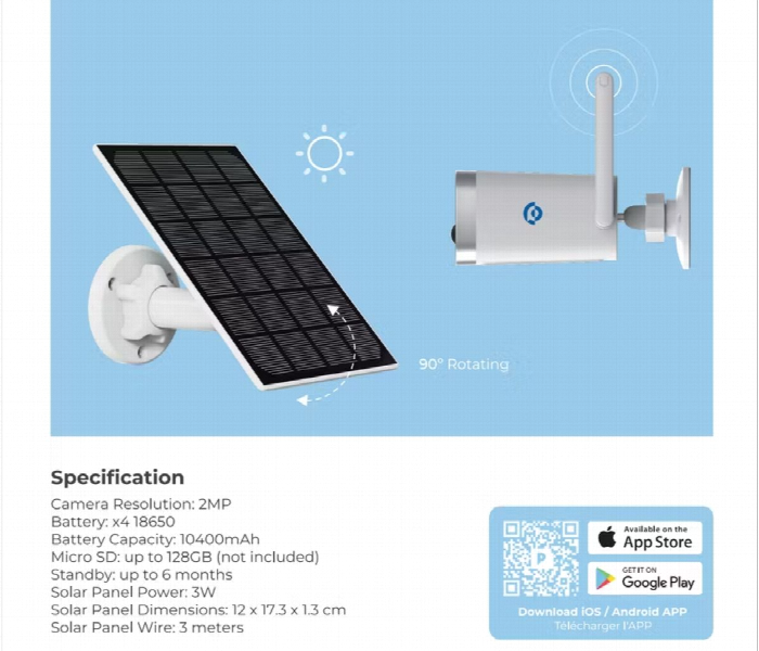 Powerology Wireless Outdoor Camera With Solar Panel - Zoom Image 4