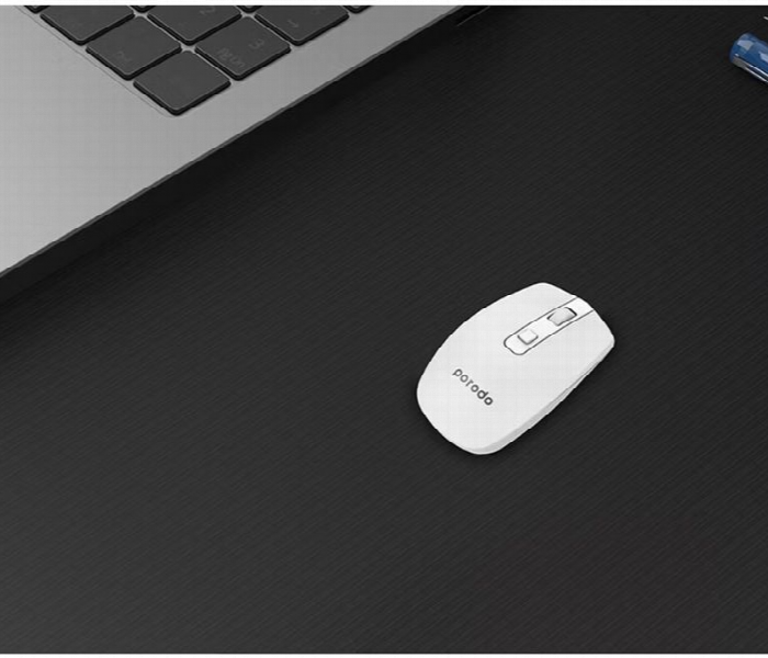 Porodo Dual Mode Wireless Mouse 1600 Dpi White - Zoom Image 4