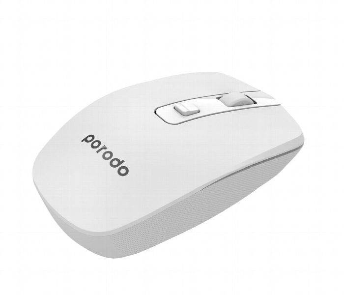 Porodo Dual Mode Wireless Mouse 1600 Dpi White - Zoom Image 1