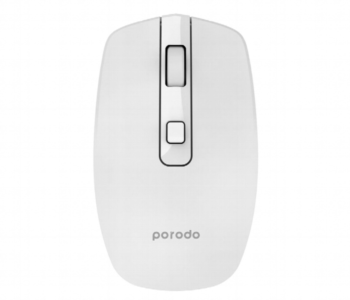 Porodo Dual Mode Wireless Mouse 1600 Dpi White - Zoom Image 3