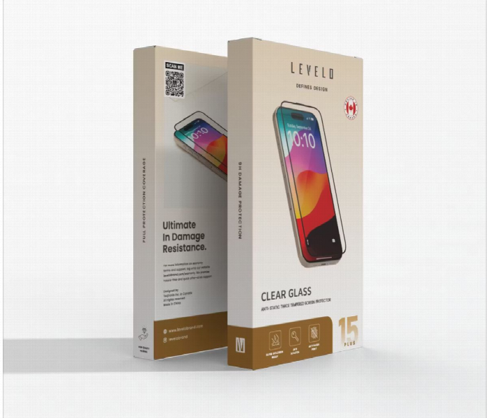 Levelo Full Screen Anti Static Twice Tempered Glass For Iphone 15 Plus - Zoom Image 3