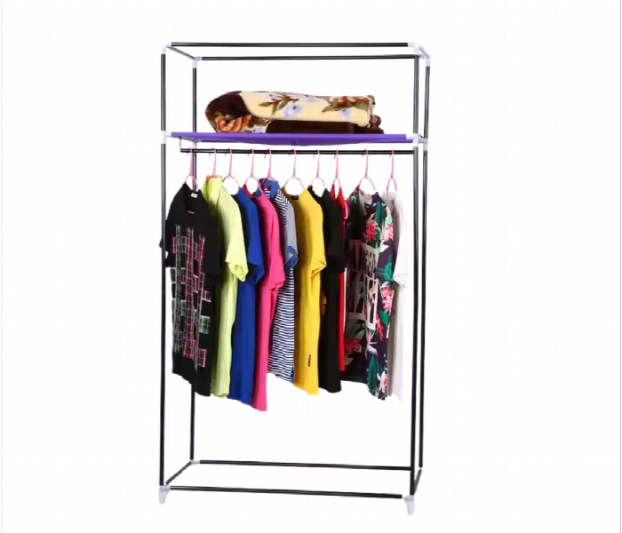 Quality Portable Fabric Wardrobe Closet  Purple - Zoom Image 2