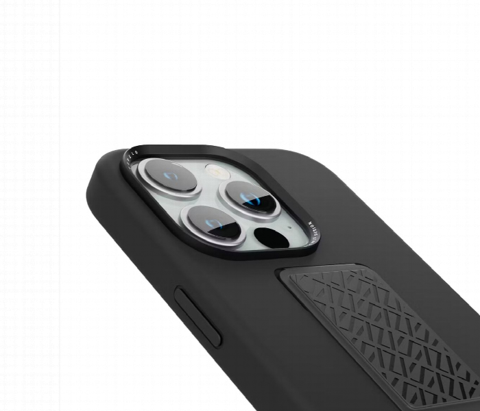 Levelo Morphix Silicone Case With Leather Grip For Iphone 15 Pro  Black - Zoom Image 2