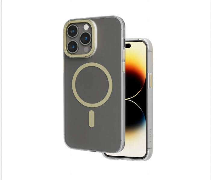 Levelo Magsafe Glory Matte Back Case For Iphone 14 Pro Max Matte Clear Champagne - Zoom Image 2