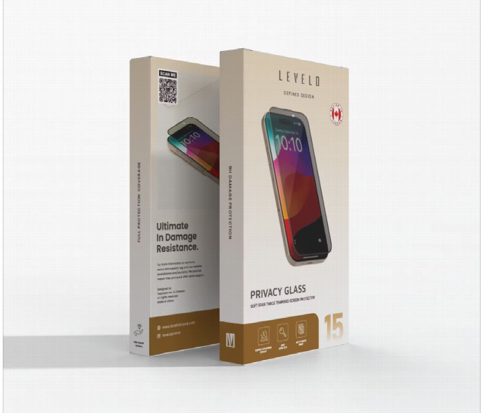 Levelo Privacy Soft Edge Twice Tempered Glass For Iphone 15 - Zoom Image 3