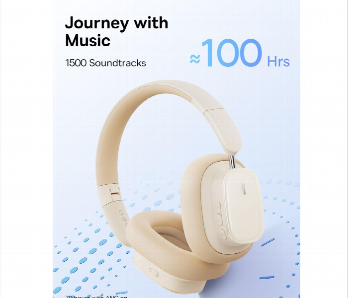Baseus Bowie H1I Wireless Headphones Stellar White - Zoom Image 4