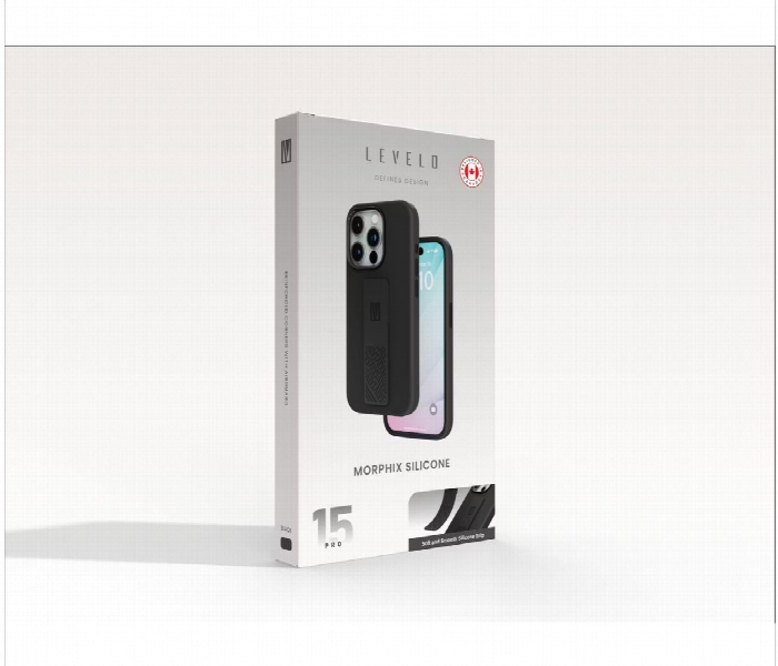 Levelo Morphix Silicone Case With Silicone Grip For Iphone 15 Pro Black - Zoom Image 6