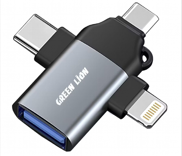 Green Lion 3 In 1 Otg Connector Gray - Zoom Image 1