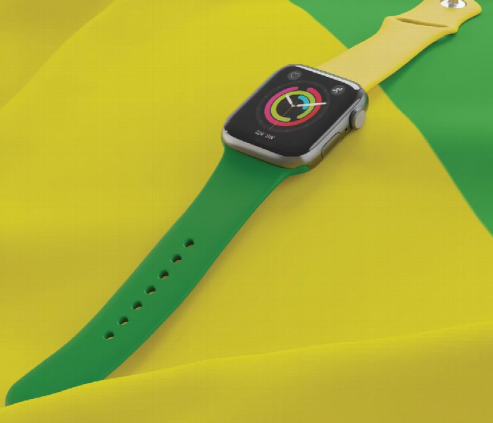 Porodo Lifestyle Silicone Brazil Flag Watch Belt - Zoom Image 2