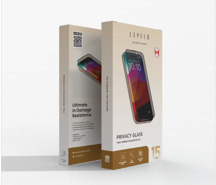 Levelo Full Screen Privacy Twice Tempered Glass For Iphone 15 Pro - Zoom Image 3