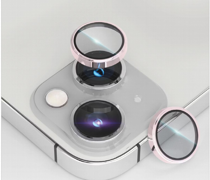 Levelo Lucent Duo 9H Hardness Camera Lens Protector For Iphone 14 Or 14 Plus Pink - Zoom Image 2