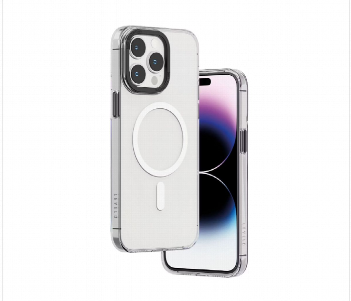Levelo Magsafe Sensa Clear Back Case For Iphone 14 Pro Max  Clear Or Gray - Zoom Image 2