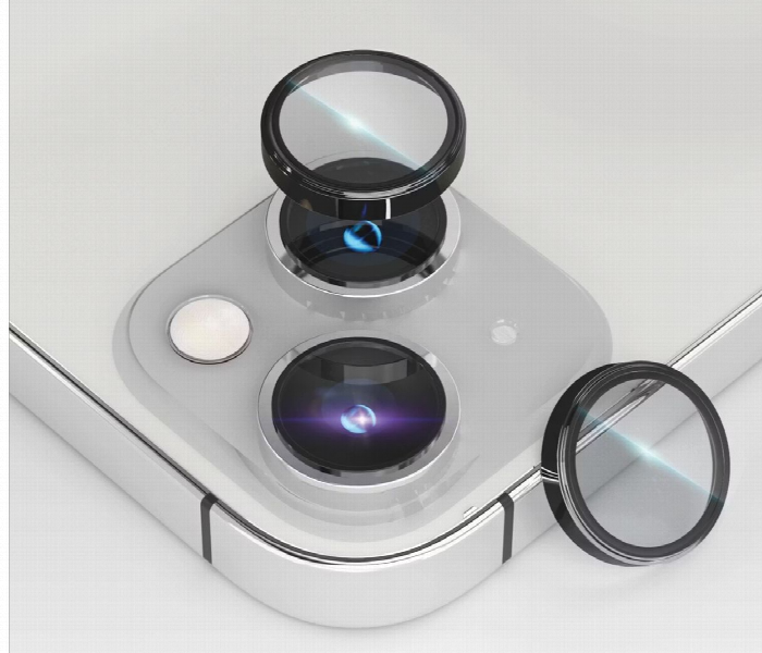 Levelo Lucent Duo 9H Hardness Camera Lens Protector For Iphone 14 Or 14 Plus Black - Zoom Image 2