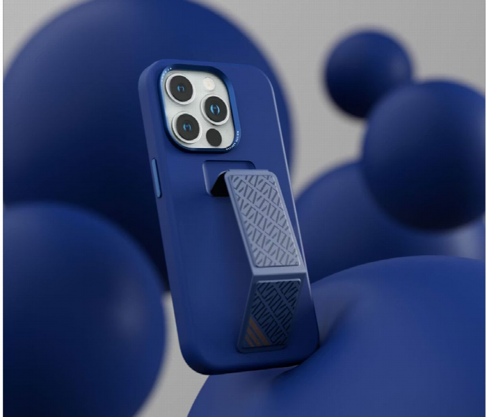 Levelo Morphix Silicone Case With Leather Grip For Iphone 15 Pro Max Deep Blue - Zoom Image 3