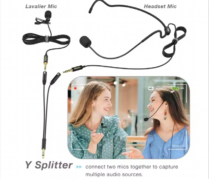 Fifine C1 Lavalier Lapel Headset Microphone  Black - Zoom Image 4