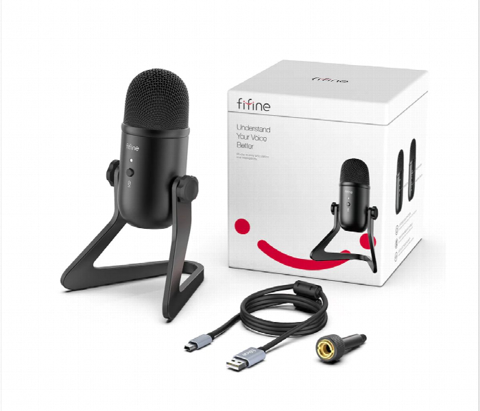 Fifine K678 Studio Usb Microphone With Low Latency Monitoring  Black - Zoom Image 4
