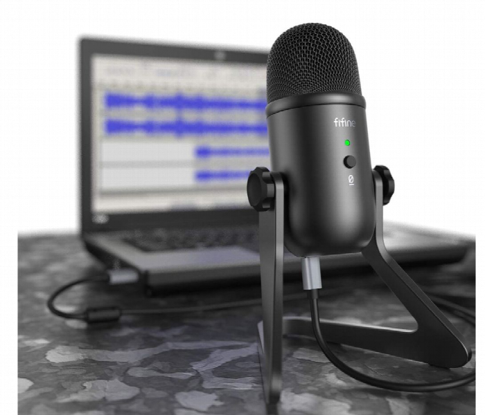 Fifine K678 Studio Usb Microphone With Low Latency Monitoring  Black - Zoom Image 2