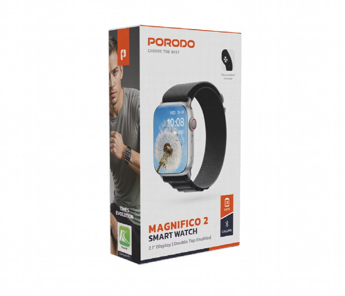 Porodo Magnifico 2 Smart Watch Black - Zoom Image 3