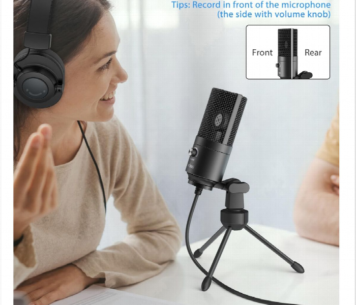 Fifine K669B Usb Microphone With Volume Dial For Streaming  Black - Zoom Image 3