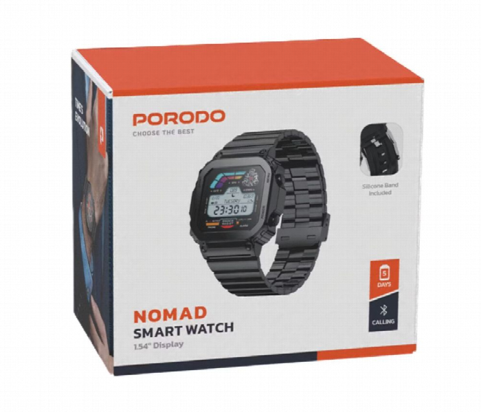 Porodo Nomad Smart Watch 1.54 Inch Screen Black - Zoom Image 5