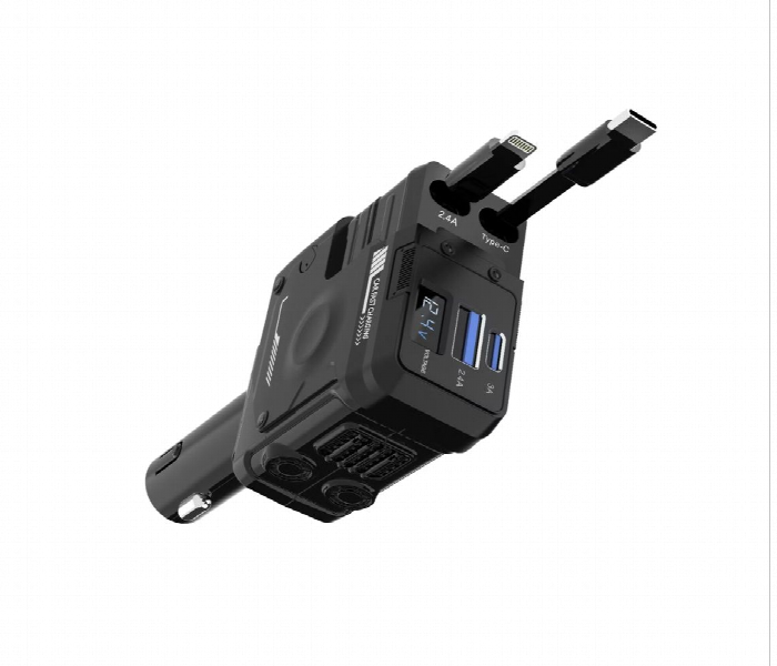 Porodo 66W Car Charger With Lightning And Type C Cable - Zoom Image 2