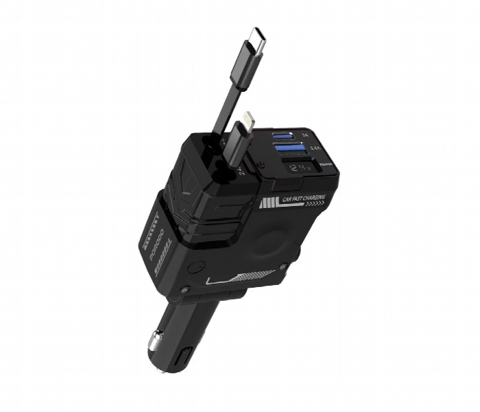 Porodo 66W Car Charger With Lightning And Type C Cable - Zoom Image 3