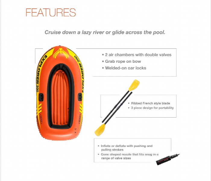 Intex Explorer 200 Inflatable Boat - Zoom Image 4