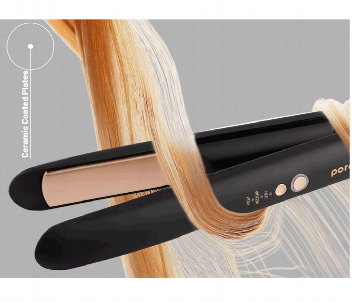 Porodo Lifestyle Wireless Rechargeable Hair Straightener Black - Zoom Image 2