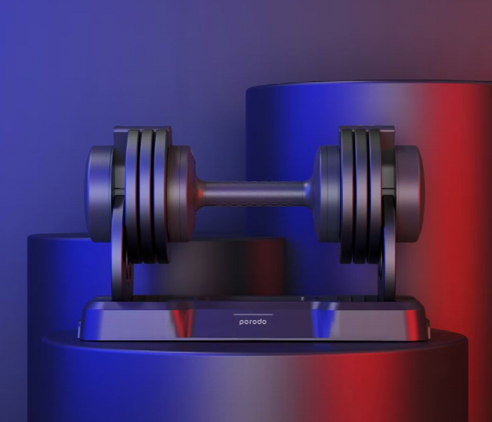 Porodo 55 Lb Single Adjustable Smart Dumbbell - Zoom Image 3