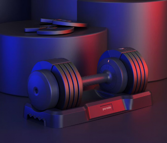 Porodo 55 Lb Single Adjustable Smart Dumbbell - Zoom Image 4
