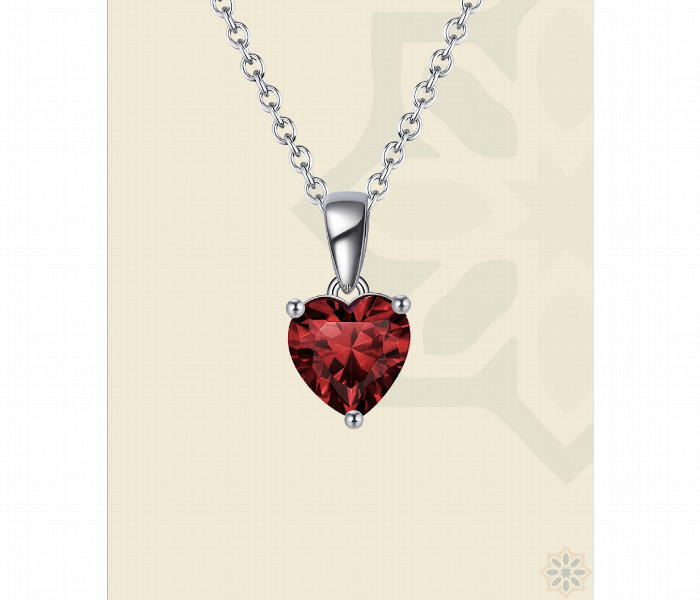 Heart Glow Silver Necklace 6193 - Zoom Image