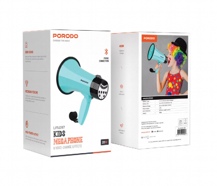 Porodo Kids Megaphone Sky Blue - Zoom Image 3