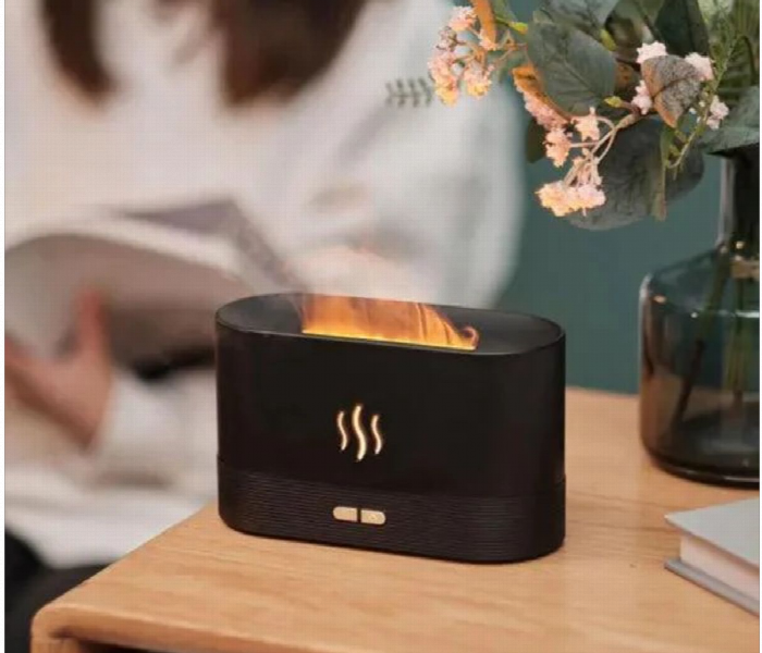 Flame Effect Essential Oil Diffuser Black - Zoom Image 3