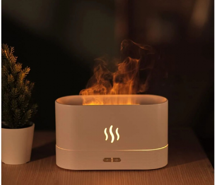 Flame Effect Essential Oil Diffuser White - Zoom Image 2
