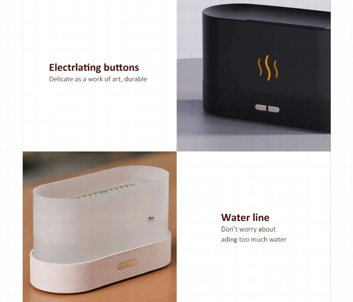 Flame Effect Essential Oil Diffuser White - Zoom Image 4