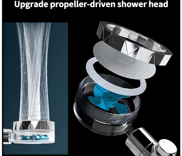 360 Degrees Rotating Turbocharged Shower Head - Zoom Image 2