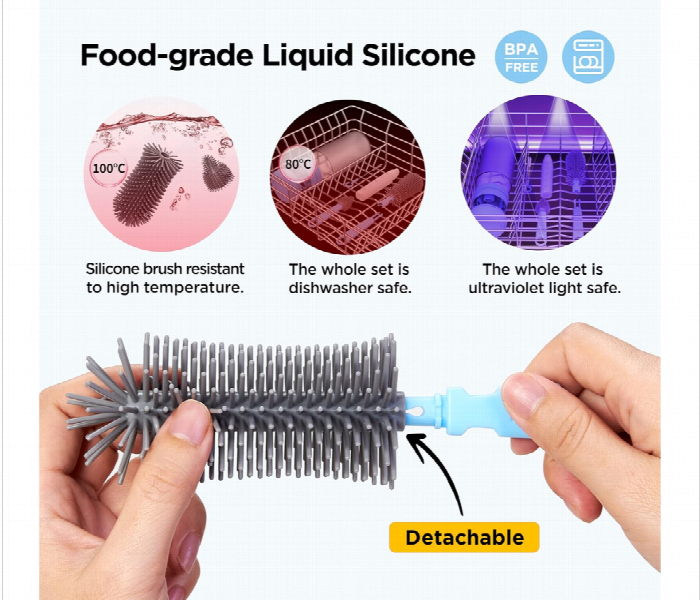 Baby Bottle Cleaning Brush Set  Blue - Zoom Image 4